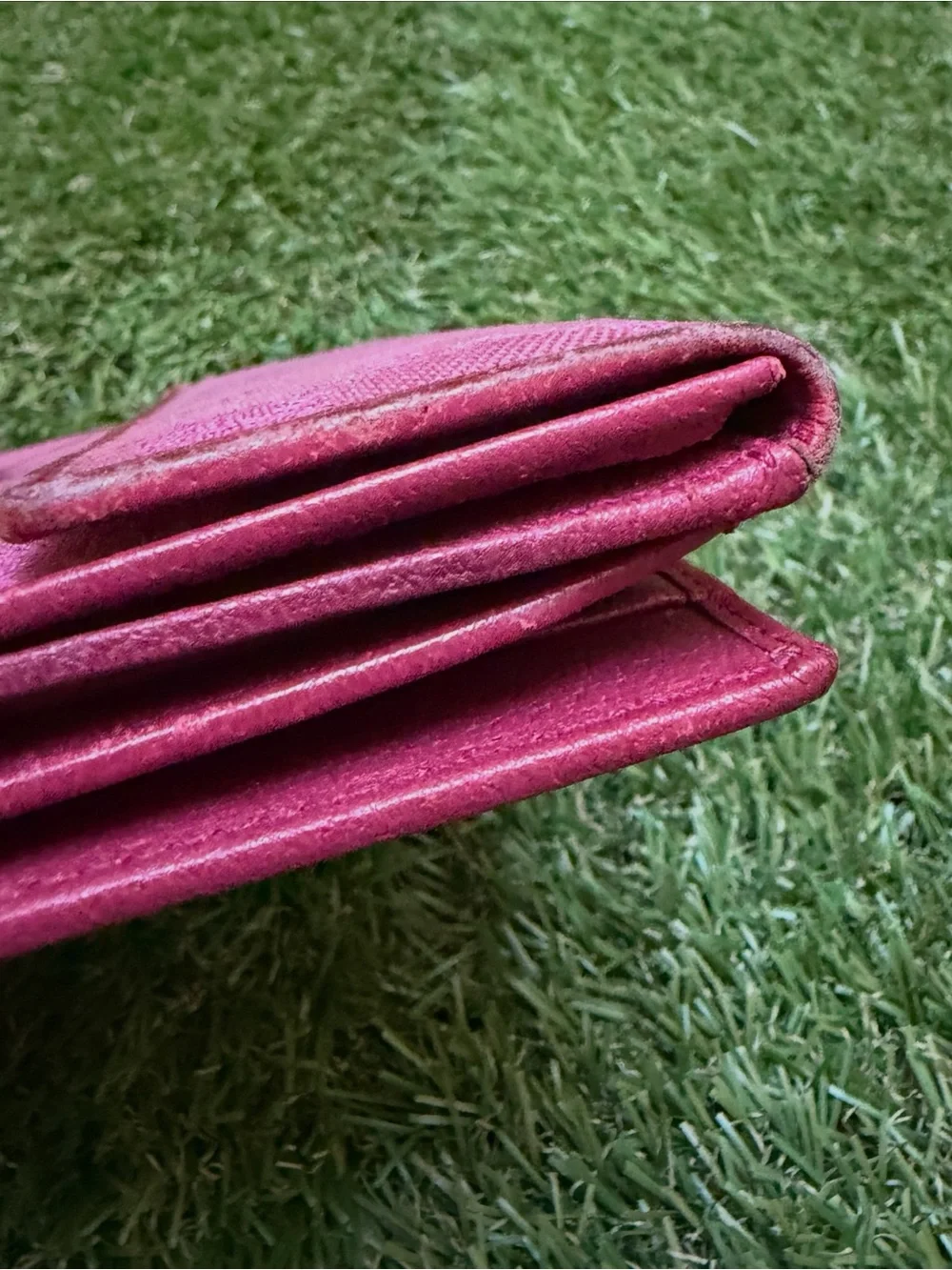 Vintage Gucci Horsebit Monogram Pink Long Wallet